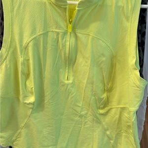 lululemon athletica Neon Yellow Zip Muscle Tank